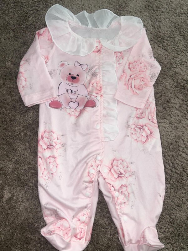 Pyjama rose fleur ours