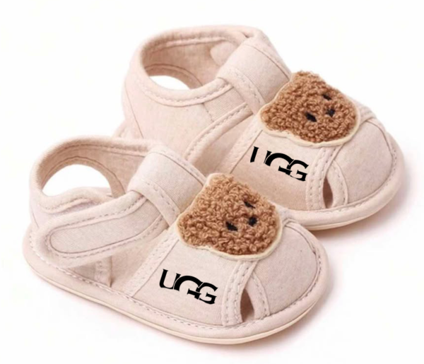 chausson ours bébé beige