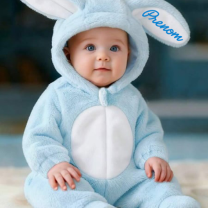 Barboteuse bébé à capuche – Lapin de Pâques personnalisée