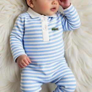 Combinaison à manches longues rayée